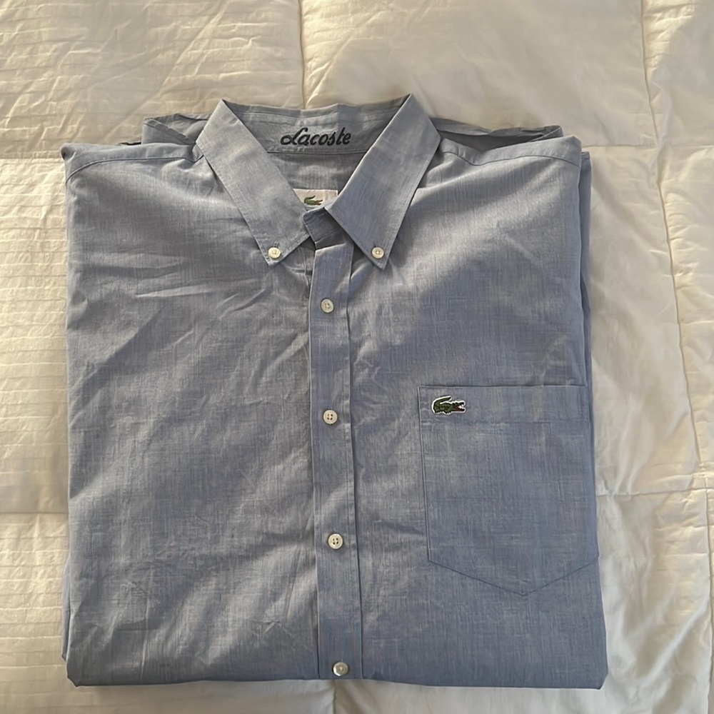 Blue Mens Lacoste button down dress shirt NWOT